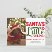Gepersonaliseerd Schattigee Hond Foto Kerst Puppy Feestdagenkaart (Staand voorkant)