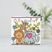 Gepersonaliseerd Schattigee safari verjaardagsuitn Kaart (Staand voorkant)