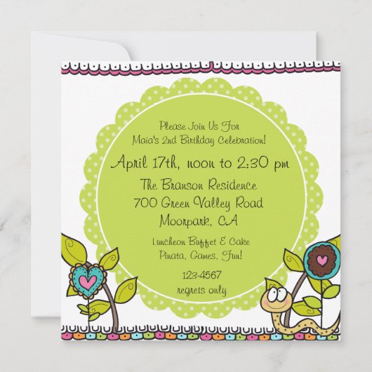 Gepersonaliseerd Schattigee safari verjaardagsuitn Kaart (Achterkant)