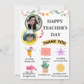 Gepersonaliseerd Schattigee Teacher's Thank You Ca Kaart (Voorkant)