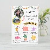 Gepersonaliseerd Schattigee Teacher's Thank You Ca Kaart (Staand voorkant)