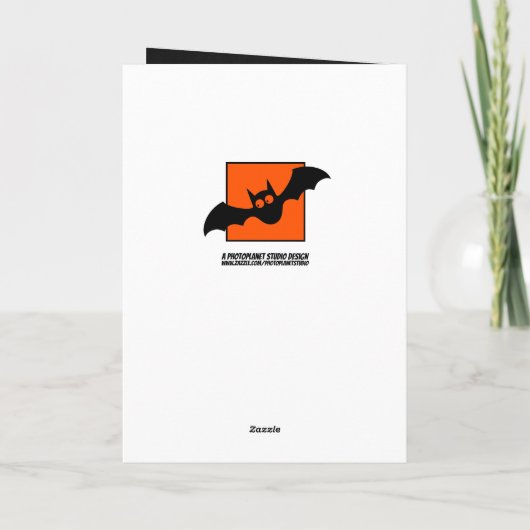 Gepersonaliseerd | Schattigee vleermuis Trick or t Kaart (Achterkant)