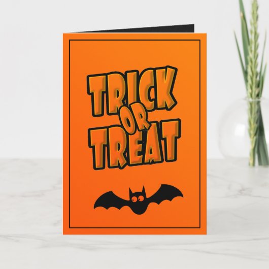 Gepersonaliseerd | Schattigee vleermuis Trick or t Kaart (Voorkant)
