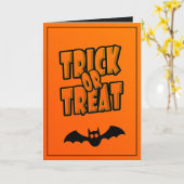 Gepersonaliseerd | Schattigee vleermuis Trick or t Kaart (Gele Bloem)