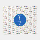 Gepersonaliseerd schemerteam gesynchroniseerd zwem fleece deken (Voorkant (Horizontaal))