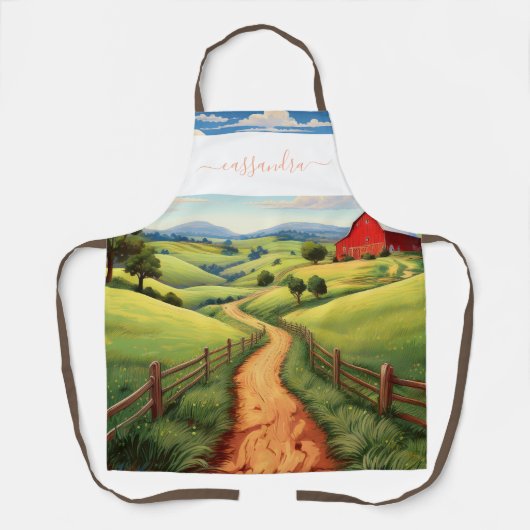 Gepersonaliseerd Schilderachtig Boerderij Path Des Schort (Voorkant)