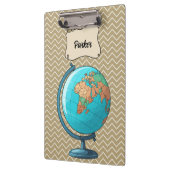 Gepersonaliseerd School World Wereldbol Klembord (Links)