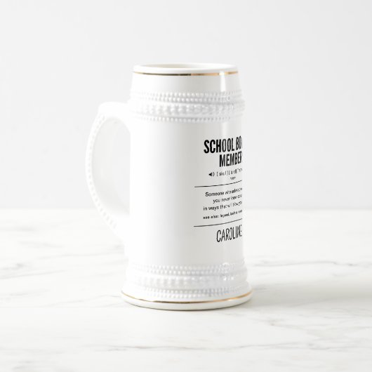 Gepersonaliseerd schoolbestuurslid Grappig Bierpul (Voorkant links)