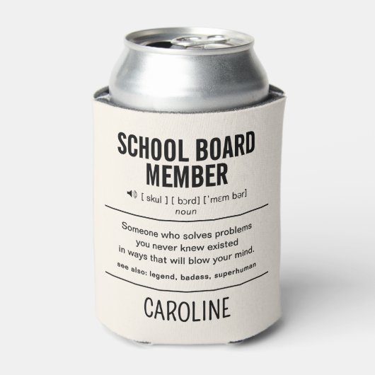 Gepersonaliseerd schoolbestuurslid Grappig Blikjeskoeler (Blikje Voorkant)