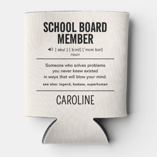 Gepersonaliseerd schoolbestuurslid Grappig Blikjeskoeler (Voorkant)