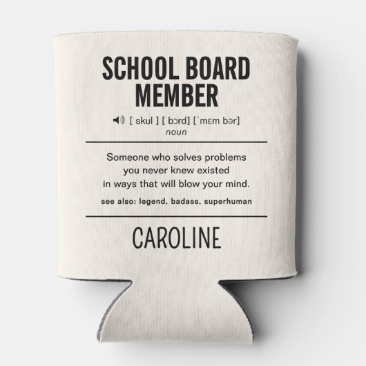 Gepersonaliseerd schoolbestuurslid Grappig Blikjeskoeler (Achterkant)