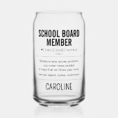 Gepersonaliseerd schoolbestuurslid Grappig Blikvorm Glas (Voorkant)