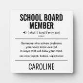 Gepersonaliseerd schoolbestuurslid Grappig Fotoplaat (Voorkant)