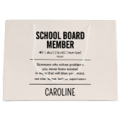 Gepersonaliseerd schoolbestuurslid Grappig Groot Cadeauzakje (Voorkant)