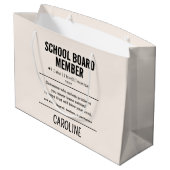 Gepersonaliseerd schoolbestuurslid Grappig Groot Cadeauzakje (Achterkant Gekanteld)