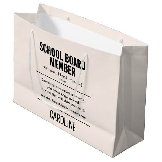 Gepersonaliseerd schoolbestuurslid Grappig Groot Cadeauzakje (Voorkant Gekanteld)