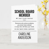 Gepersonaliseerd schoolbestuurslid Grappig Kaart (Gele Bloem)