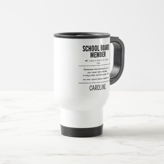 Gepersonaliseerd schoolbestuurslid Grappig Reisbeker (Voorkant rechts)