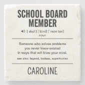 Gepersonaliseerd schoolbestuurslid Grappig Stenen Onderzetter (Voorkant)