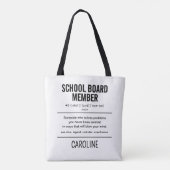 Gepersonaliseerd schoolbestuurslid Grappig Tote Bag (Achterkant)