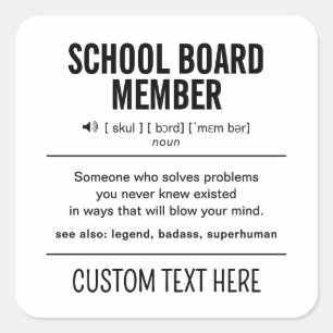 Gepersonaliseerd schoolbestuurslid Grappig Vierkante Sticker