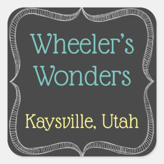 Gepersonaliseerd schoolbordlabels vierkante sticker