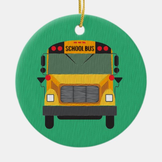 Gepersonaliseerd schoolbus-/busbestuurderscadeau-O Keramisch Ornament (Voorkant)