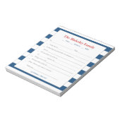 Gepersonaliseerd schoolexcuus, blauwe strepen notitieblok (Linkerzijde)