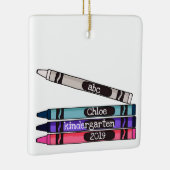 Gepersonaliseerd schooljaar Crayon Keramisch Ornament (Rechts)