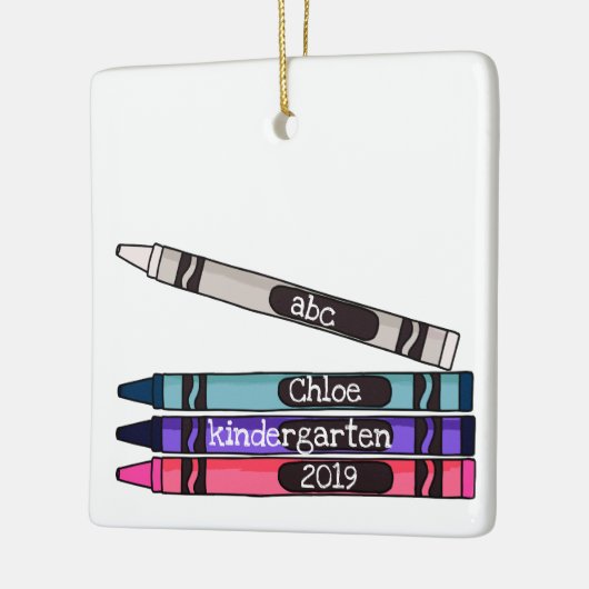 Gepersonaliseerd schooljaar Crayon Keramisch Ornament (Links)