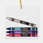 Gepersonaliseerd schooljaar Crayon Keramisch Ornament (Voorkant)