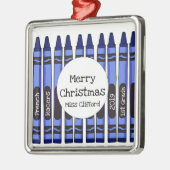 Gepersonaliseerd schooljaar Crayon Metalen Ornament (Links)