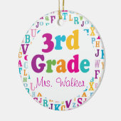 Gepersonaliseerd schoollerarenornament van de derd keramisch ornament (Links)