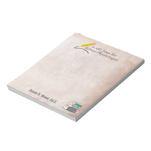 Gepersonaliseerd schoolpsycholoog Parchment Note P Notitieblok (Linkerzijde)