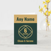 Gepersonaliseerd Schoon en Sober groen en goud NA Kaart (Gele Bloem)