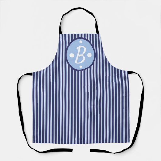 Gepersonaliseerd Schort met blauwe stremmen (Voorkant)