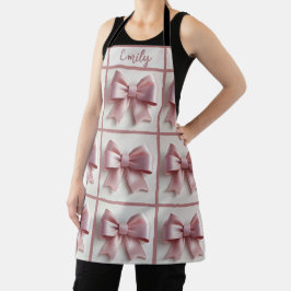Gepersonaliseerd Schort met roze strikken