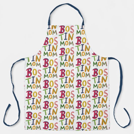 Gepersonaliseerd Schort van Bostin Mam Black (Voorkant)