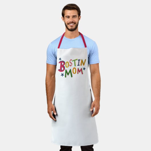 Gepersonaliseerd Schort van Bostin Mam Black (Gedragen)