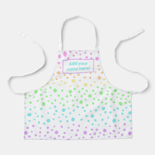 Gepersonaliseerd Schort van Rainbow Polka Dot Kind