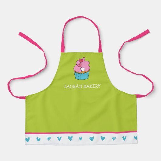 Gepersonaliseerd Schort voor kinderen met een cupc (Voorkant)