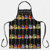 gepersonaliseerd schort voor kleurrijke gitaarspel (Voorkant)