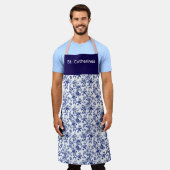 Gepersonaliseerd Schorten blauw toile ontwerp (Gedragen)