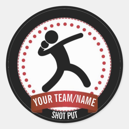 Gepersonaliseerd schot zet zwart wit en rood moder ronde sticker (Voorkant)