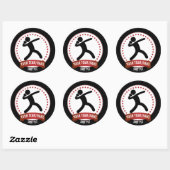 Gepersonaliseerd schot zet zwart wit en rood moder ronde sticker (Vel)