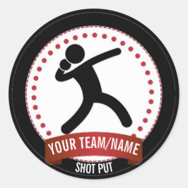 Gepersonaliseerd schot zet zwart wit en rood moder ronde sticker