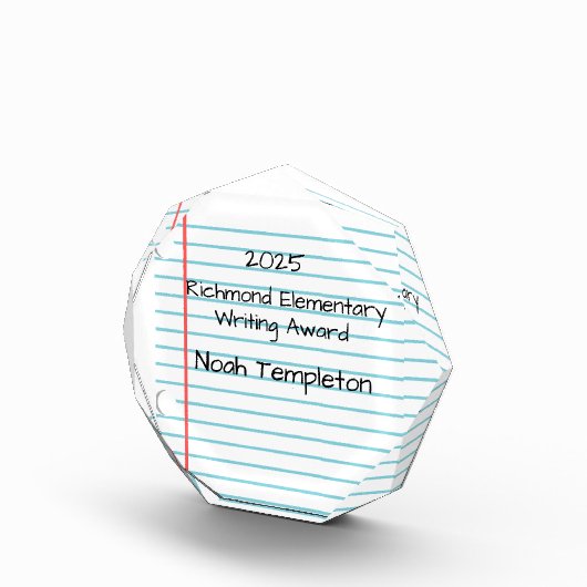 Gepersonaliseerd schrijfprijsblok fotoblokken (Rechts)