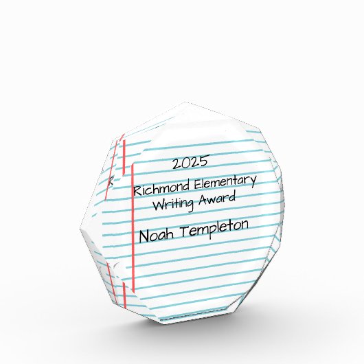 Gepersonaliseerd schrijfprijsblok fotoblokken (Links)