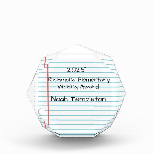 Gepersonaliseerd schrijfprijsblok fotoblokken (Voorkant)