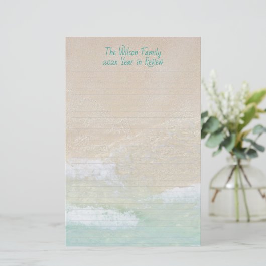 Gepersonaliseerd schrijven van het strand Scene Sa Briefpapier (Staand voorkant)